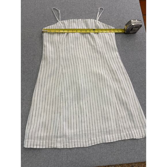 Gap Pinstripe Spaghetti Strap Soft Linen Blend Dress - Size Medium - Picture 4 of 6